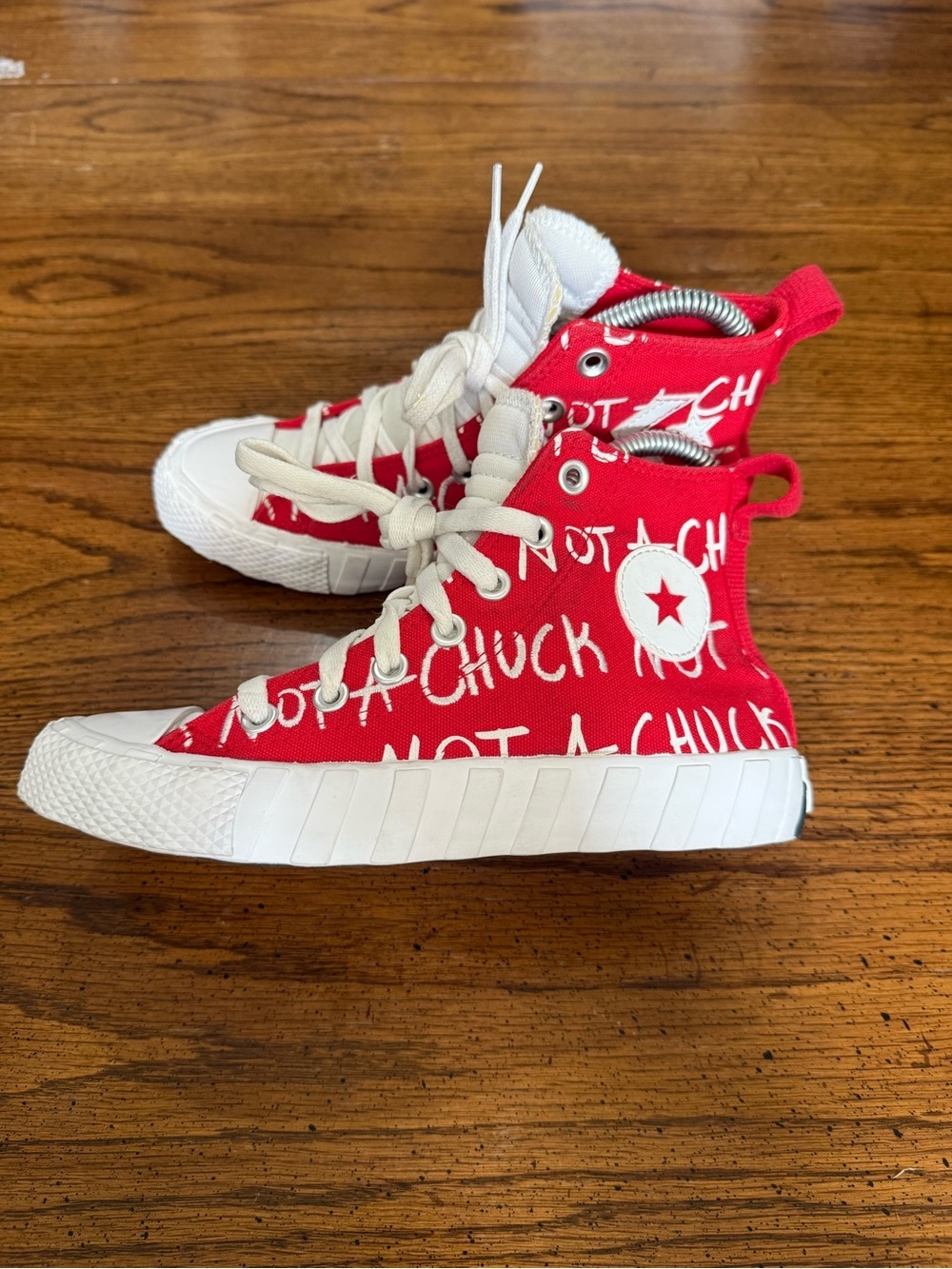 Converse Red and White Not A Chuck High-Top Sneakers